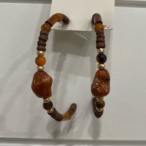 NWT Free People Beaded Half Hoops